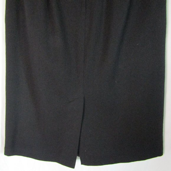 Sag Harbor Black 100% New Wool Double Pleated Waist Skirt Pockets Size 14 - Picture 7 of 8